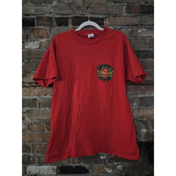 Delta Other - Vintage Neil Diamond Shirt Mens Large Christmas‎ Tour 1993 Delta USA Band 90s